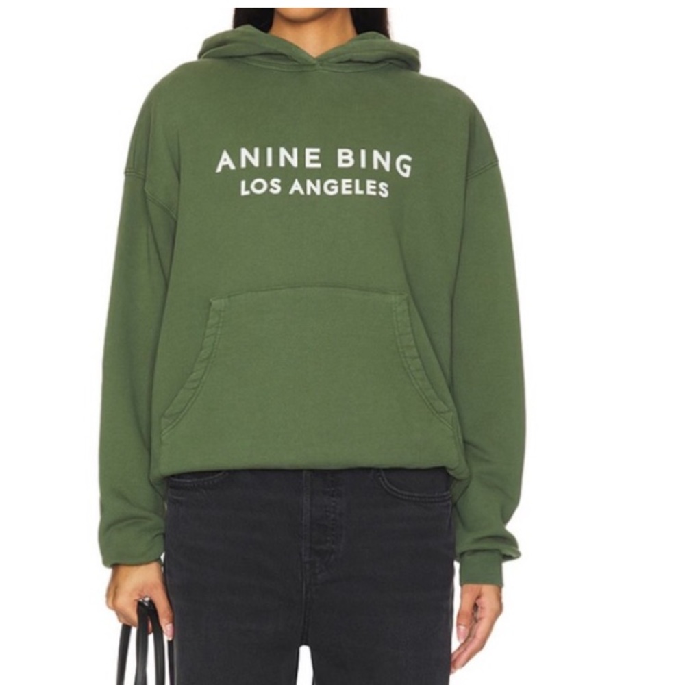 NEW NWT Anine Bing Alto Green dark olive Hoodie size M